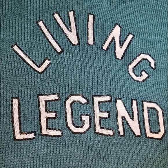 WILDFOX OVERSIZED SLOUCHY LIVING LEGEND DISTRESSED SWEATER WOODFALL GREEN WOOL S - Picture 6 of 13